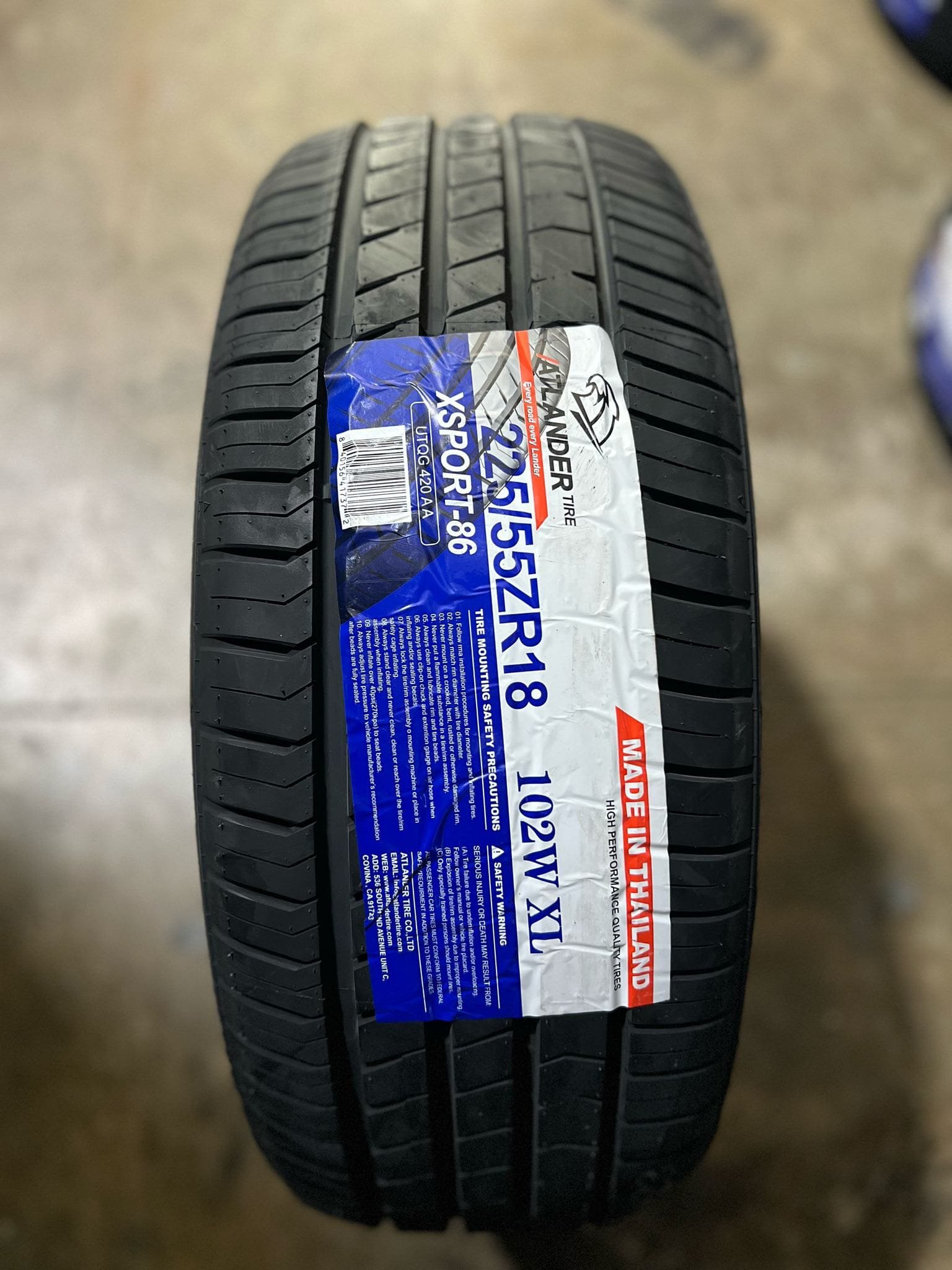 225/55ZR18 XSPORT-86 102W XL ATLANDER UHP1031