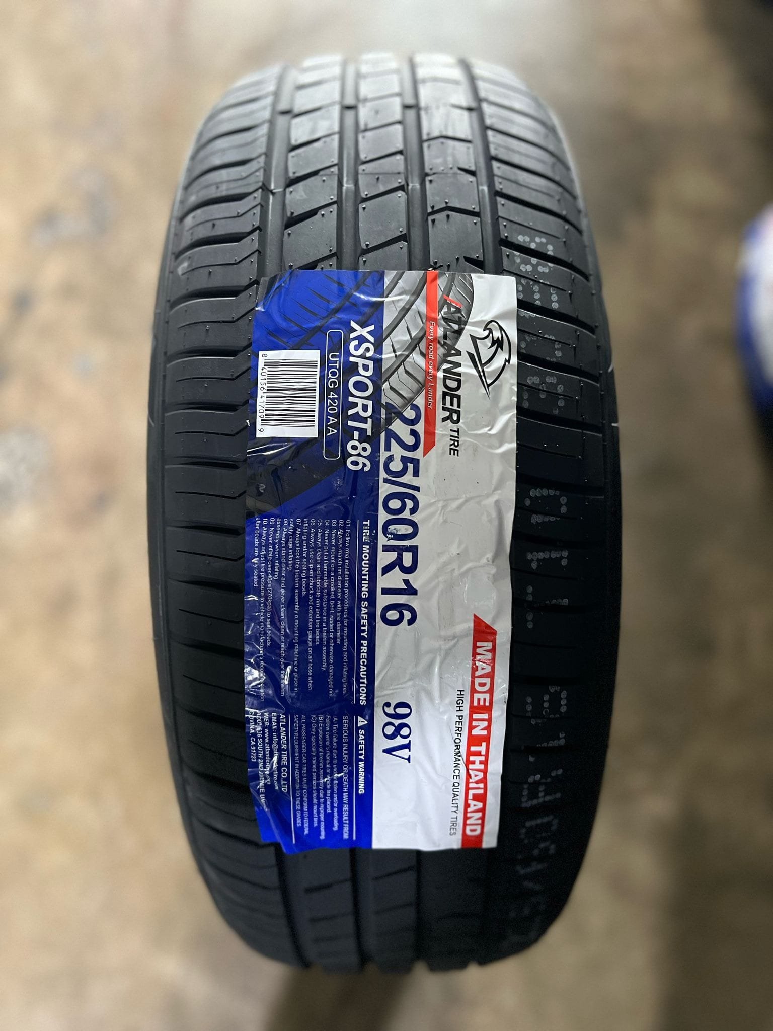 225/60R16 XSPORT-86 98V ATLANDER UHP1012