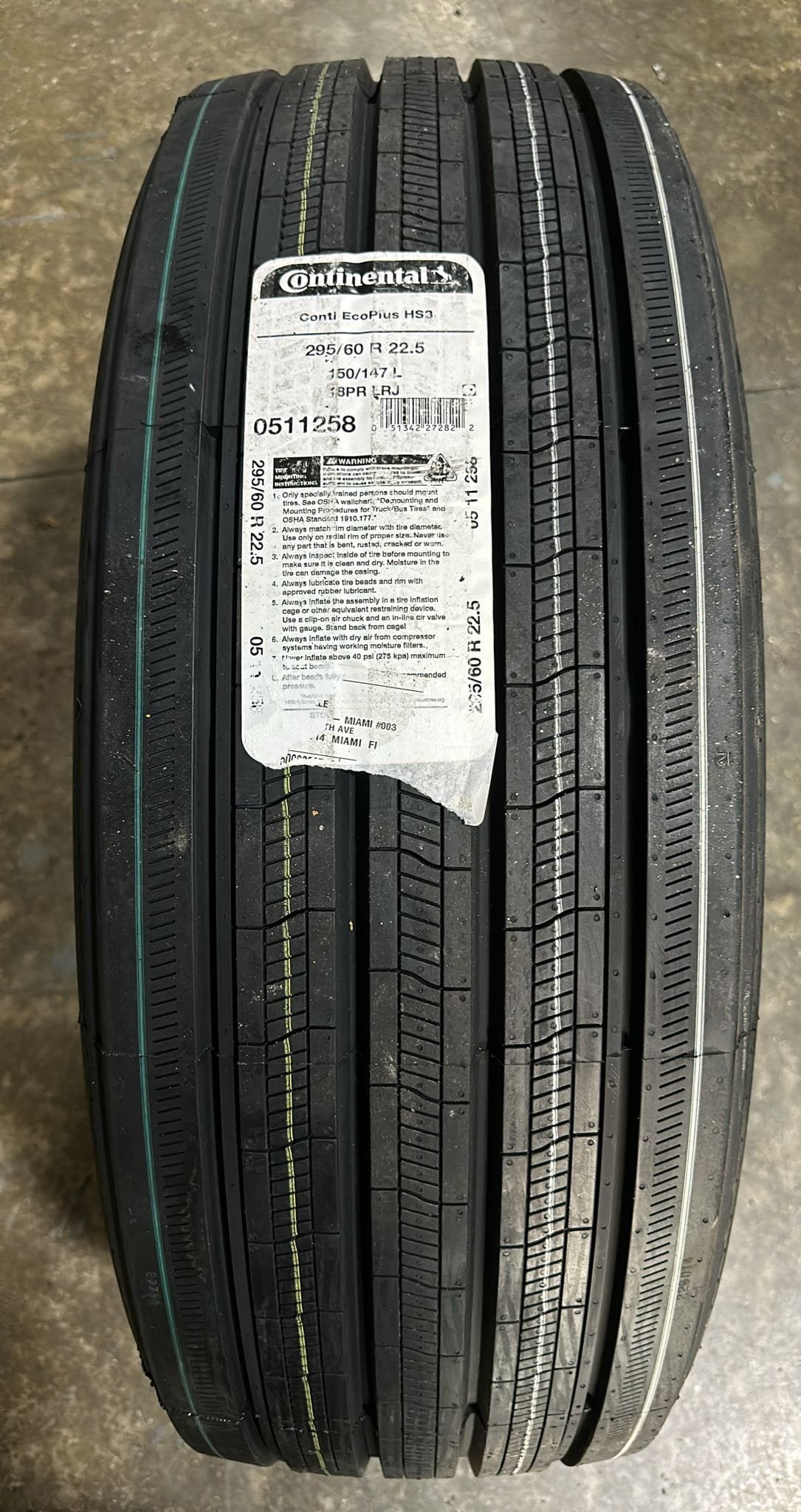 295/60R22.5 18 PL HS3 CONTINENTAL STEER USA